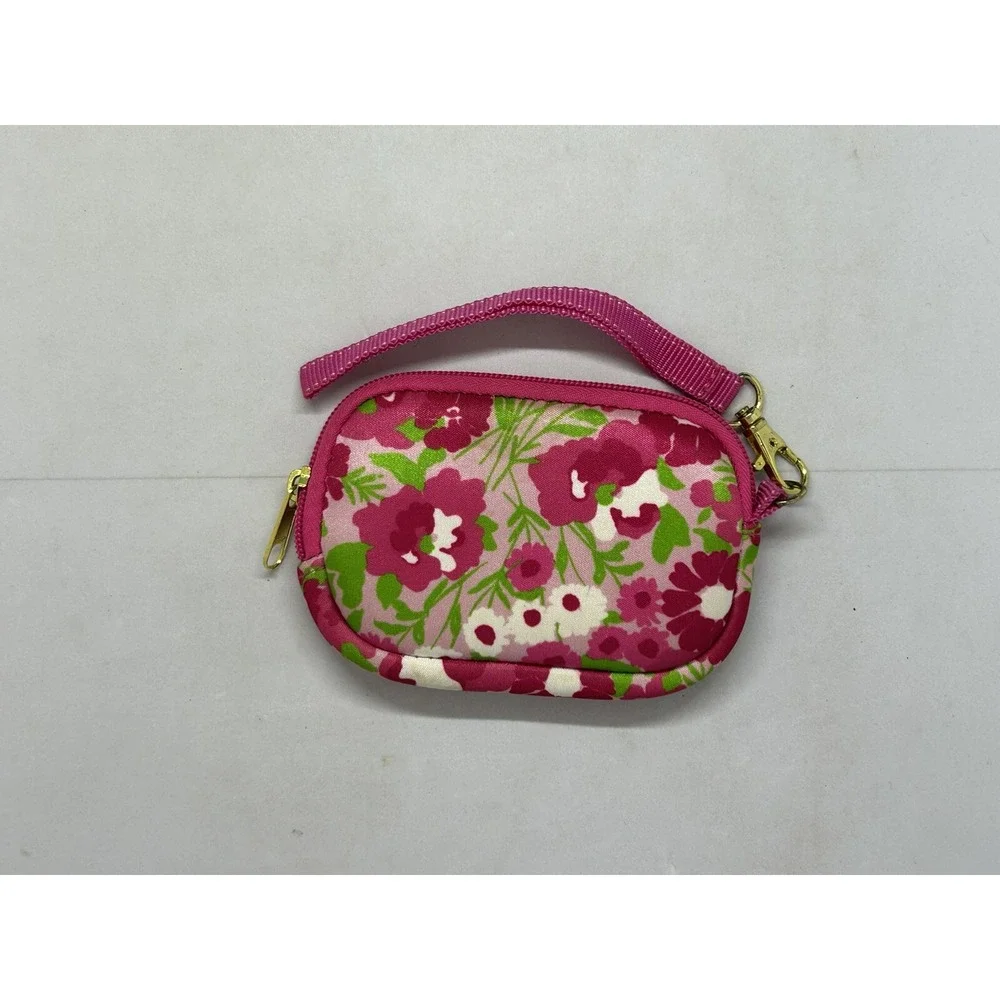 Lilly Pulitzer Tech Case Pink Floral‎ Neoprene Zip Pouch Wristlet 5 x 3.5